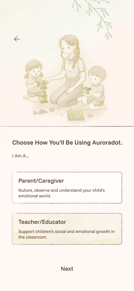 Choose your mode — màn hình 10 của AURORADOT